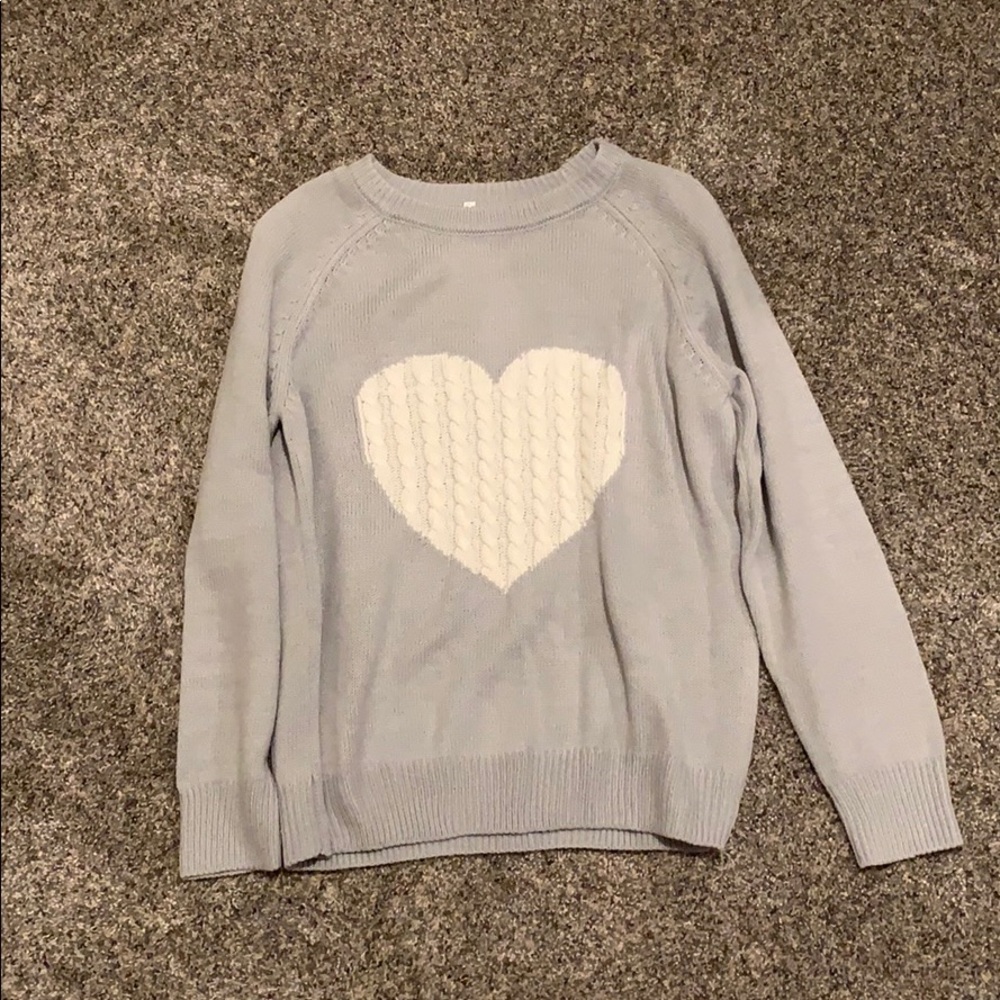 Light grey heart sweater